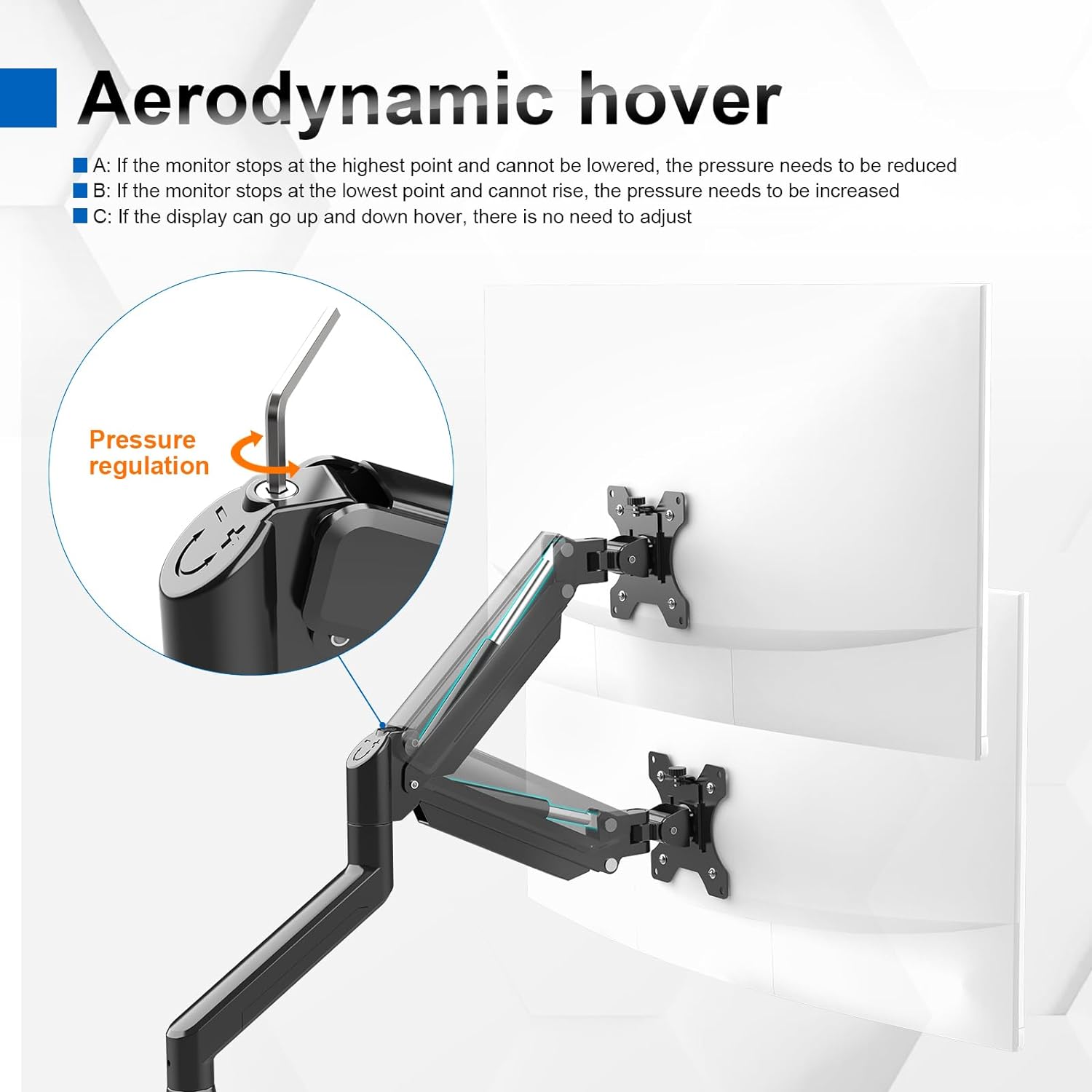 Bras Support écran PC – Compatible 13 à 32", VESA 75/100, Réglable Hauteur Et Rotation, Charge 9 Kg